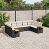 vidaXL Salon de jardin 9 pcs avec coussins noir r&eacute;sine tress&eacute;e
