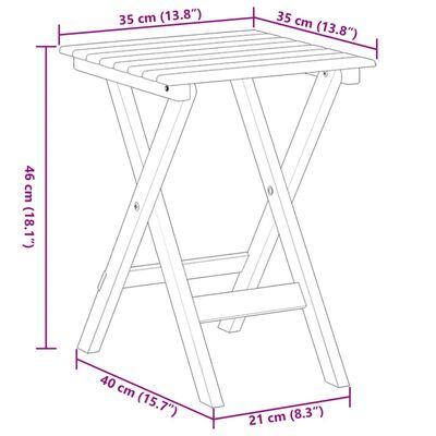 vidaXL Chaises à bascule lot de 2 table pliable gris massif peuplier