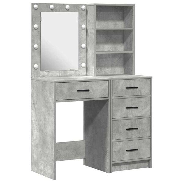 vidaXL Table de Toilette 2 pcs Gris 50 x 41 x 135 cm Bois d'ing&eacute;nierie