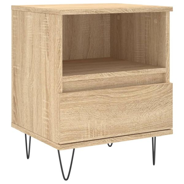 vidaXL Table de chevet ch&ecirc;ne sonoma 40x35x50 cm bois d&rsquo;ing&eacute;nierie