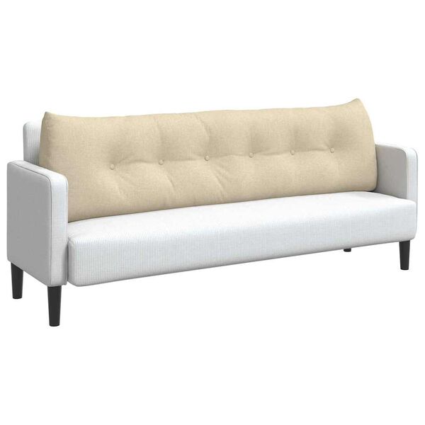 vidaXL Coussin de Dos Cr&egrave;me 180 x 24 x 50 cm tissu