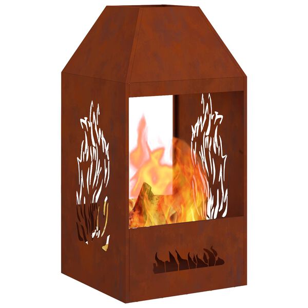 vidaXL Braise Marron 50 x 50 x 100 cm Acier Corten