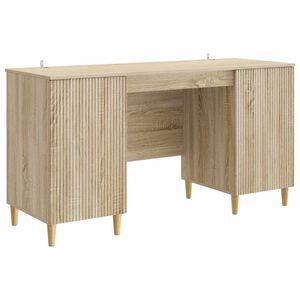vidaXL Bureau Ch&ecirc;ne Sonoma 142,5 x 50 x 75 cm Bois d'ing&eacute;nierie