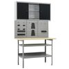 vidaXL &Eacute;tabli avec 3 panneaux muraux et 1 armoire