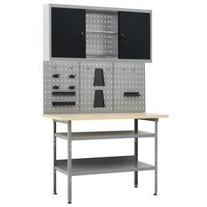 vidaXL &Eacute;tabli avec 3 panneaux muraux et 1 armoire