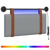 vidaXL T&ecirc;te de lit suspendue Avec lumi&egrave;re LED Gris clair PU antique
