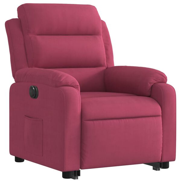 vidaXL Fauteuil inclinable &eacute;lectrique rouge bordeaux velours
