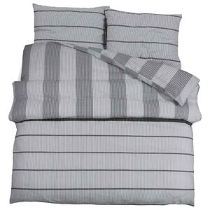 vidaXL Ensemble de housse de couette gris clair 200x200 cm coton
