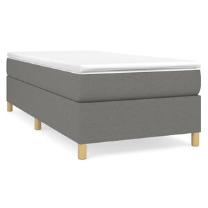vidaXL Sommier &agrave; lattes de lit avec matelas Gris fonc&eacute; 90x200 cm Tissu