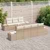 vidaXL Ensemble de canap&eacute; de jardin 8 pcs Beige Poly rotin