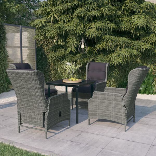 vidaXL Ensemble &agrave; manger de jardin 5 pcs Gris clair