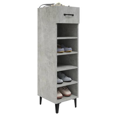 vidaXL Armoire à chaussures Gris béton 30x35x105 cm Bois d'ingénierie