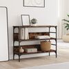 vidaXL Table console ch&ecirc;ne fum&eacute; 100x32x75 cm bois d'ing&eacute;nierie
