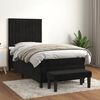 vidaXL Sommier &agrave; lattes de lit et matelas Noir 80x200 cm Velours
