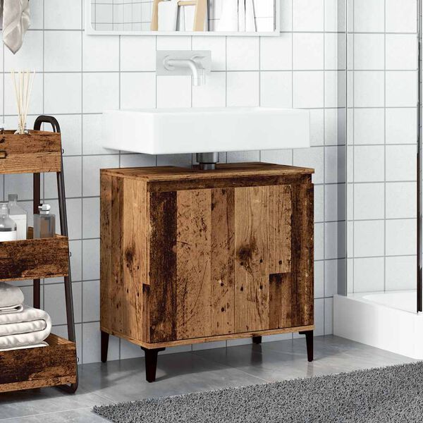 vidaXL Armoire d'&eacute;vier vieux bois 58x33x60 cm bois d'ing&eacute;nierie