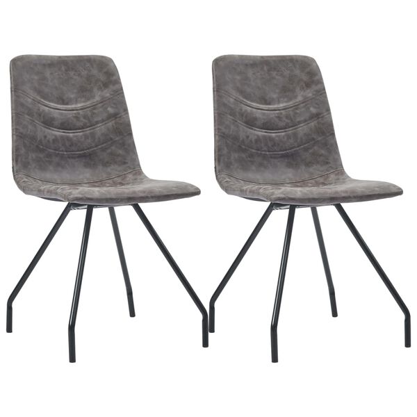vidaXL Chaises &agrave; manger lot de 2 marron fonc&eacute; similicuir