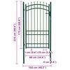 vidaXL Portail de cl&ocirc;ture avec pointes Acier 100x175 cm Vert