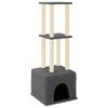 vidaXL Arbre &agrave; chat avec griffoirs en sisal Gris fonc&eacute; 133,5 cm