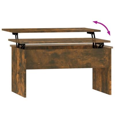 vidaXL Table basse Chêne fumé 80x50,5x41,5 cm Bois d'ingénierie