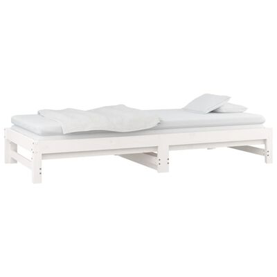 vidaXL Lit coulissant sans matelas blanc 2x(90x190) cm