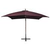 vidaXL Parasol de jardin suspendu et mât rouge bordeaux bois de sapin