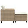 vidaXL Canap&eacute; de jardin 2 places avec tabourets beige r&eacute;sine tress&eacute;e