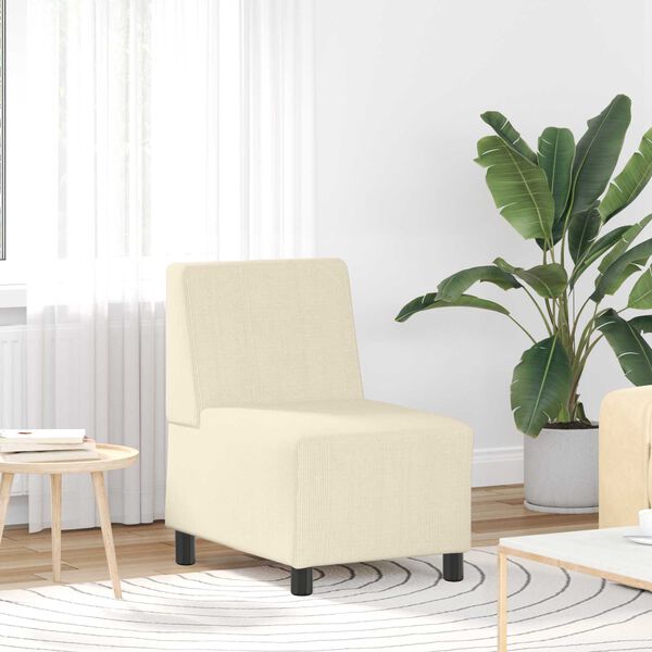 vidaXL | Unit&eacute; de Sofa Modulaire Sans Accoudoirs | Cr&egrave;me 55 x 74 x 82 cm