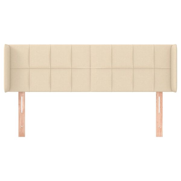 vidaXL T&ecirc;te de lit avec oreilles Cr&egrave;me 147x16x78/88 cm Tissu