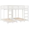vidaXL Cadre de lit superpos&eacute; triple Blanc 160 x 200 cm Pin massif