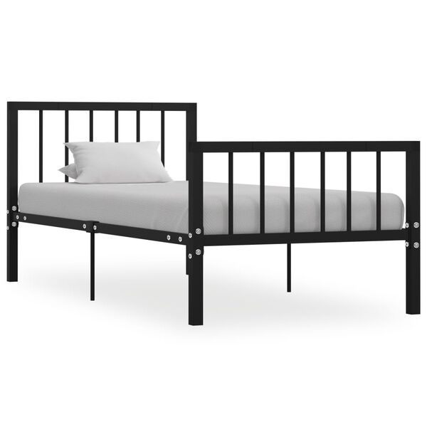 vidaXL Cadre de lit sans matelas noir métal 90x200 cm