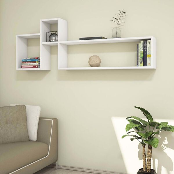 Homemania &Eacute;tag&egrave;re murale Polite 155x22x55 cm Blanc