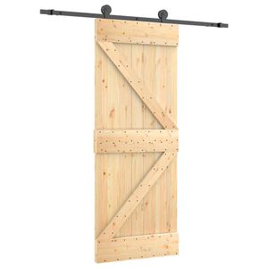 vidaXL Porte coulissante 85 x 210 cm Bois de pin massif (non trait&eacute;)