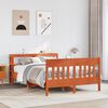 vidaXL Cadre de lit sans matelas cire marron 135x190cm bois pin massif