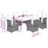 vidaXL Ensemble &agrave; manger de jardin et coussins 7 pcs gris clair rotin