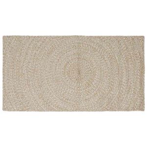 vidaXL Tapis de zone Naturel et Blanc 80 x 150 cm Jute