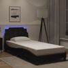 vidaXL Cadre de lit avec LED sans matelas Zadar noir 100x203 cm