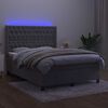 vidaXL Sommier à lattes de lit matelas et LED Gris clair 140x190 cm