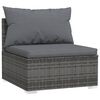 vidaXL Salon de jardin 4 pcs avec coussins Gris Résine tressée