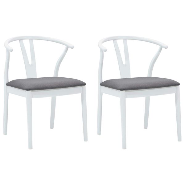 vidaXL Chaise de salle &agrave; manger 2 pcs Blanc et Gris
