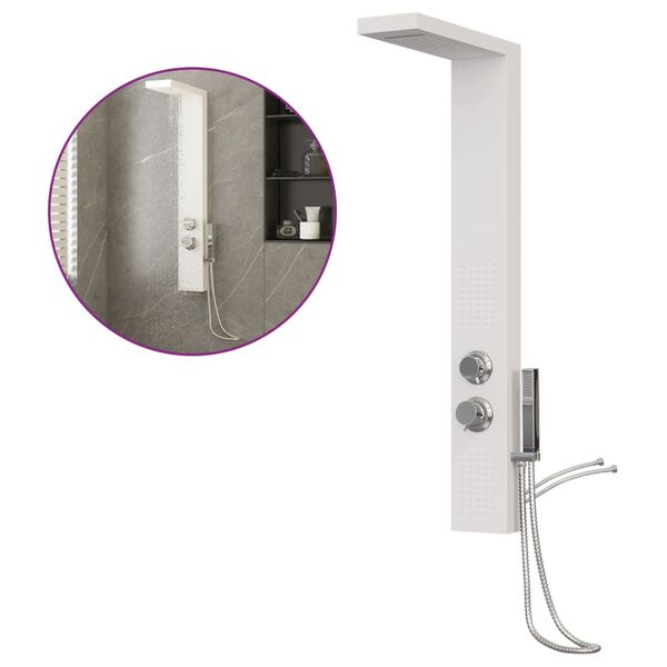 vidaXL Syst&egrave;me de panneau de douche Aluminium Blanc