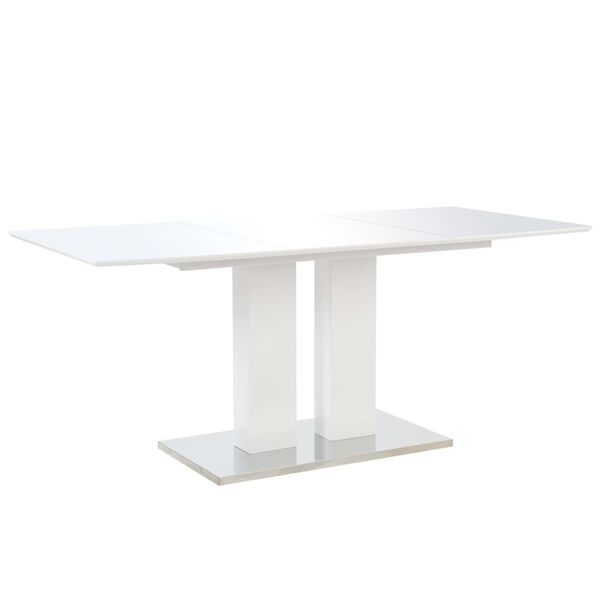 vidaXL Table de salle &agrave; manger Blanc brillant 180x90x76 cm MDF