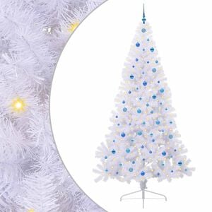 vidaXL Sapin de No&euml;l artificiel Blanc 240 cm PVC et Acier