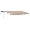 vidaXL Store r&eacute;tractable manuel avec LEDs Beige et blanc 3,5 x 2 m
