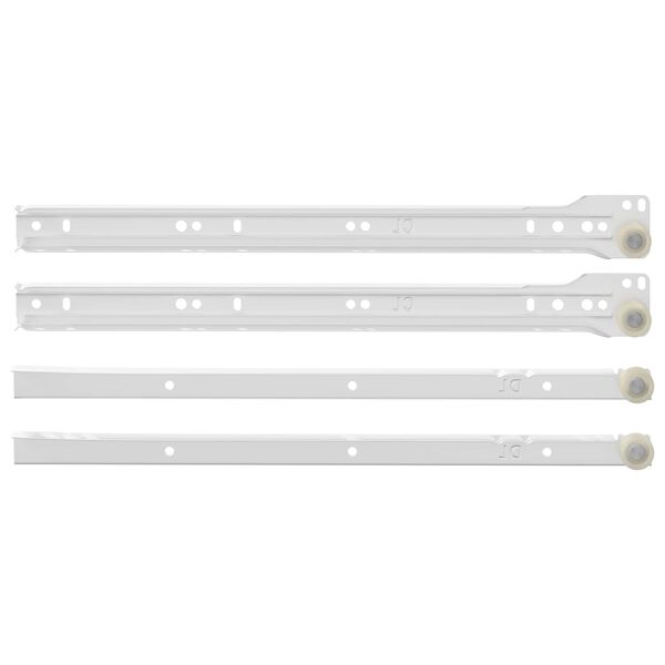 vidaXL Glissi&egrave;re de tiroir 63 pcs Blanc Acier