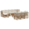 vidaXL Ensemble de canap&eacute;s d'ext&eacute;rieur 11 pcs Blanc Naturel et Cr&egrave;me