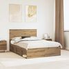 vidaXL Cadre de lit Ch&ecirc;ne artisan 140 x 200 cm Bois de pin massif