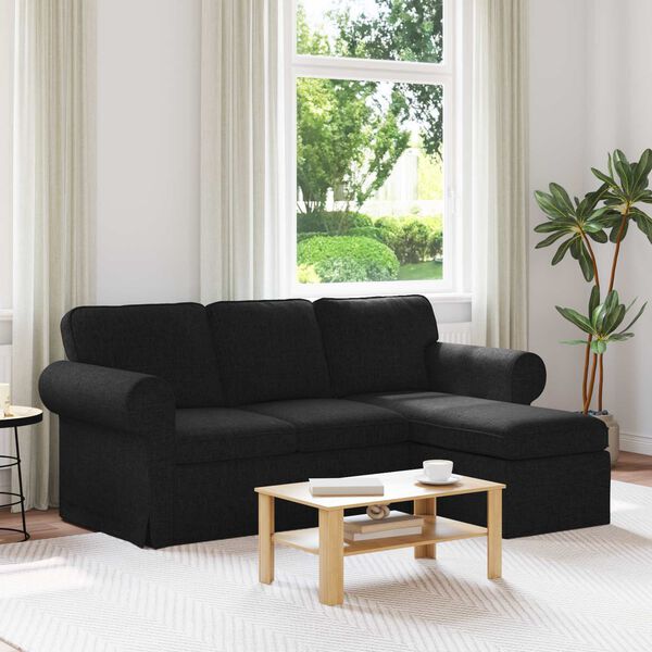 vidaXL Canap&eacute; Noir Dimensions globales: 195 x 138 x 80 cm (l x P x H)