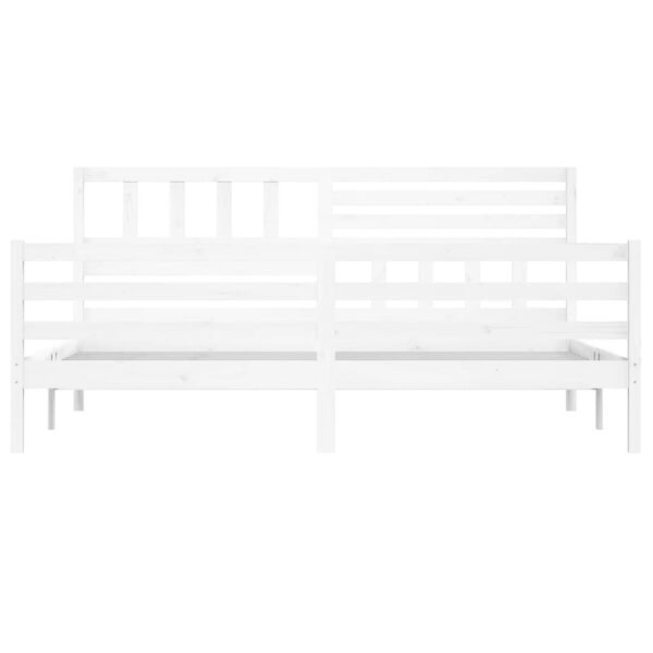 vidaXL Cadre de lit sans matelas blanc bois massif 200x200 cm