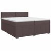 vidaXL Lit boxspring avec matelas Marron fonc&eacute; 200 x 200 cm Tissu