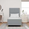 vidaXL Cadre de lit avec tête de lit Gris clair 90 x 190 cm tissu